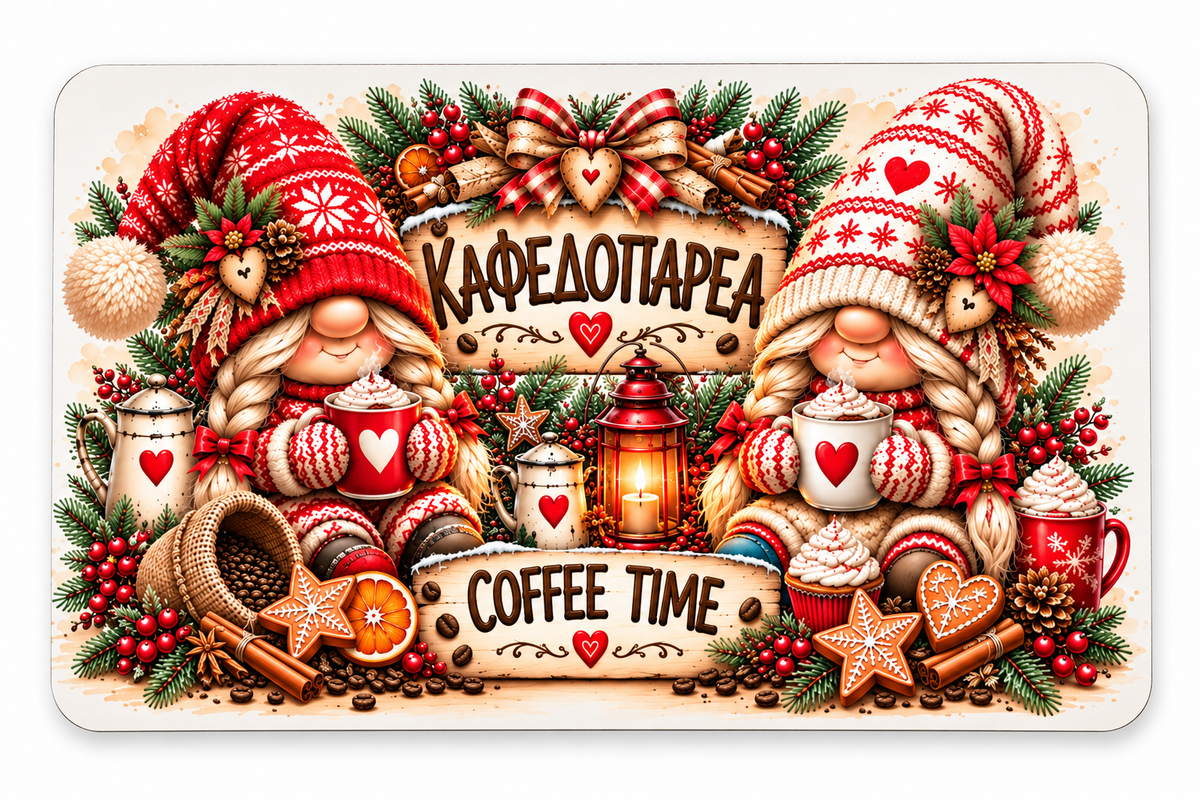Κρεμαστό MDF «Καφεδοπαρέα – Coffee Time» 25,5×16,5cm