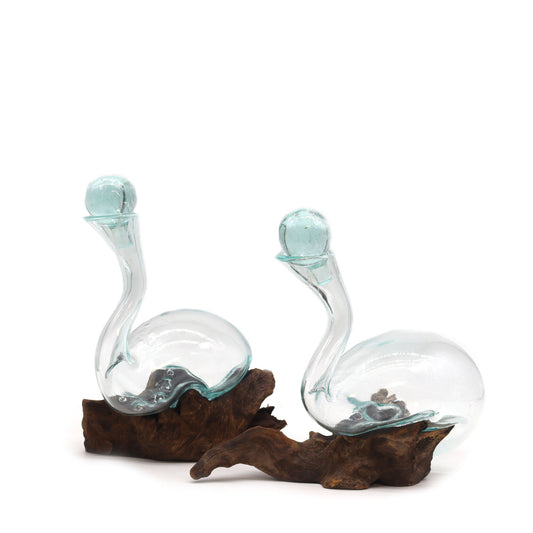 Δοχείο Κρασιού - Decanter Molten Glass on Wood