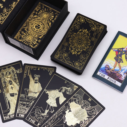 Σετ Ταρώ Gold Foil με Βιβλίο | Πολυτελές Tarot Δώρου & Πνευματικής Αναζήτηση