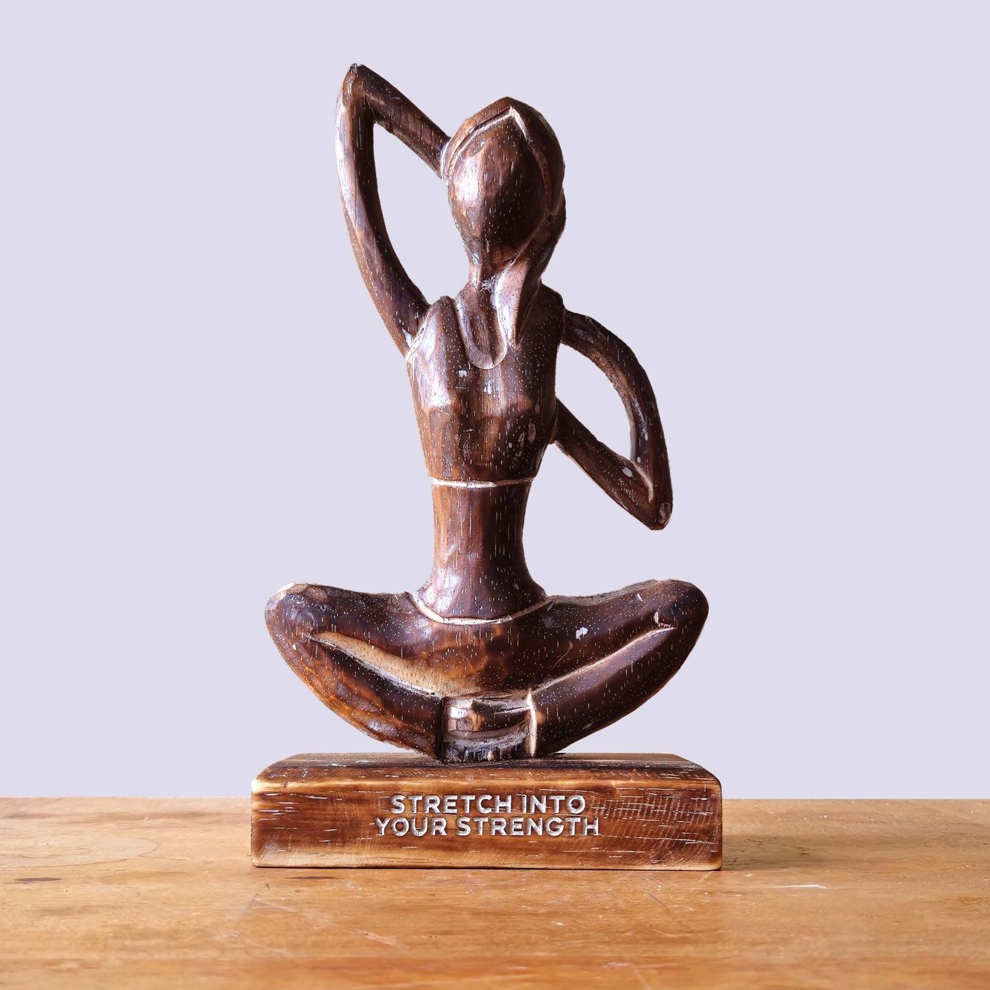 Wooden Yoga Lady - Antique - Cow Face Pose