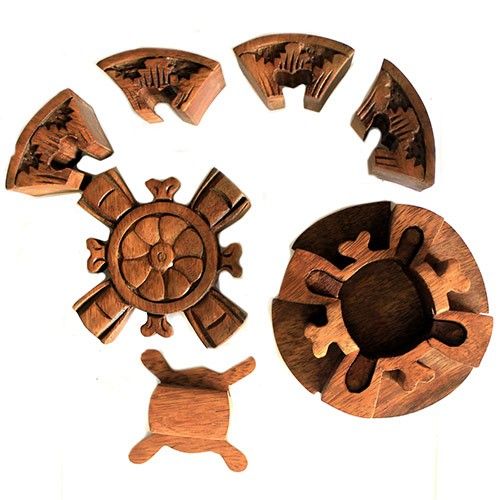 Μαγικό Κουτί Bali – Στρογγυλό Πέταλο | Puzzle Box με Κρυφή Θήκη Δώρου
