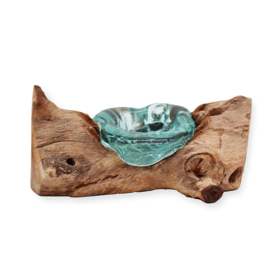 Κηροπήγιο Μονό - Molton Glass on Wood