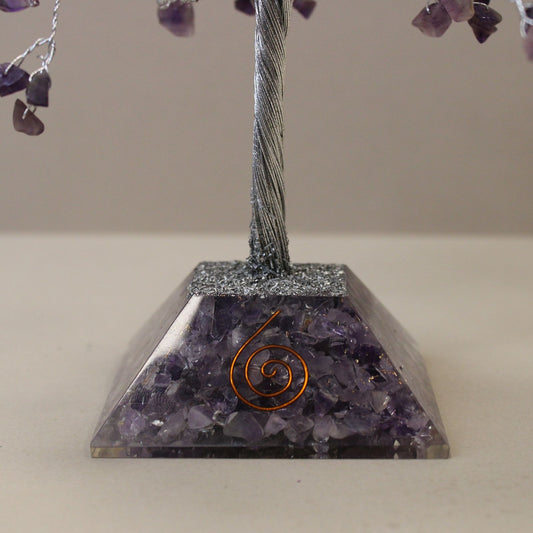 Δέντρο Ημιπολύτιμων Λίθων με Βάση Οργονίτη - 320 Πέτρες - Αμέθυστος