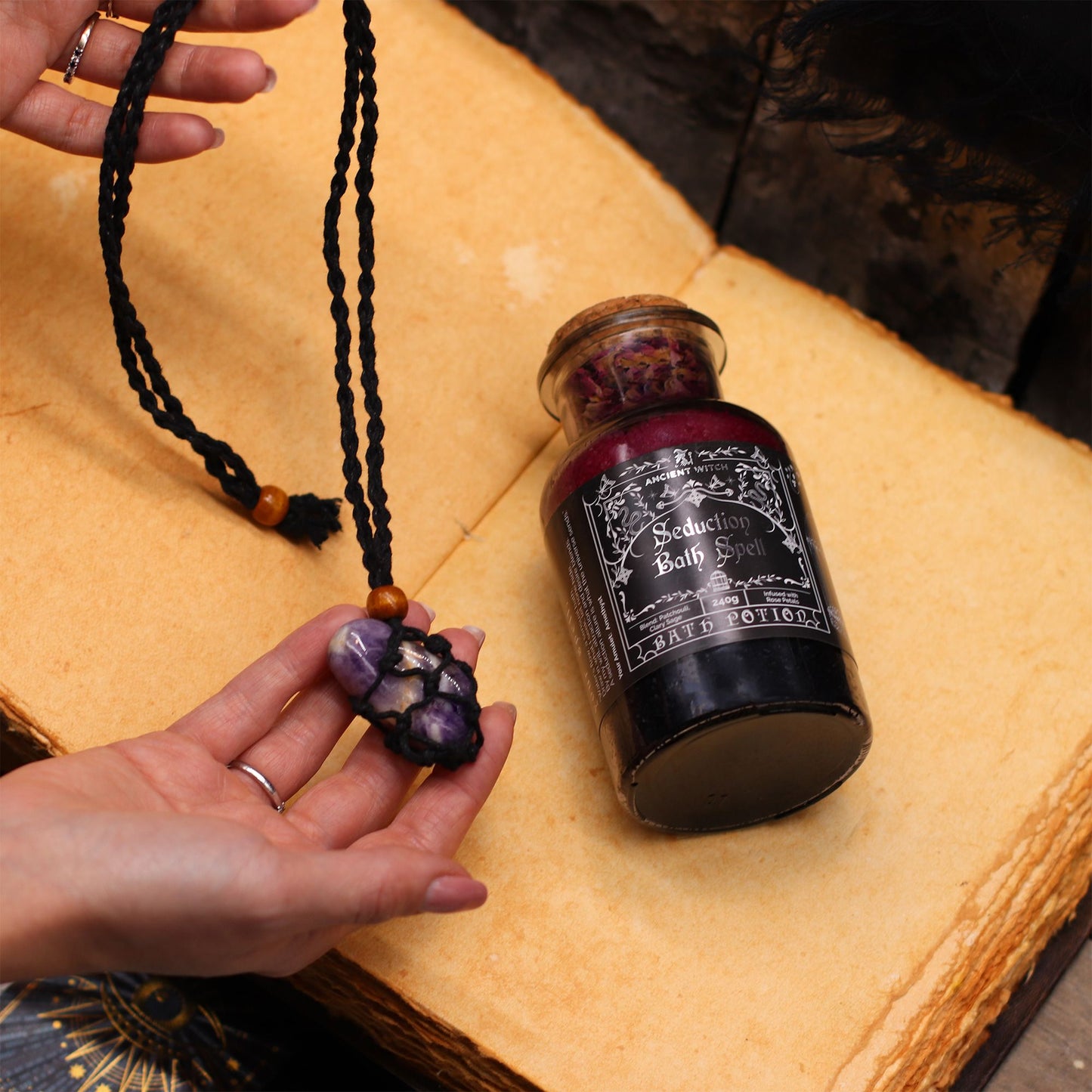 Ancient Witch Bath Spell Potion Seduction | Άλατα Μπάνιου με Αμέθυστο