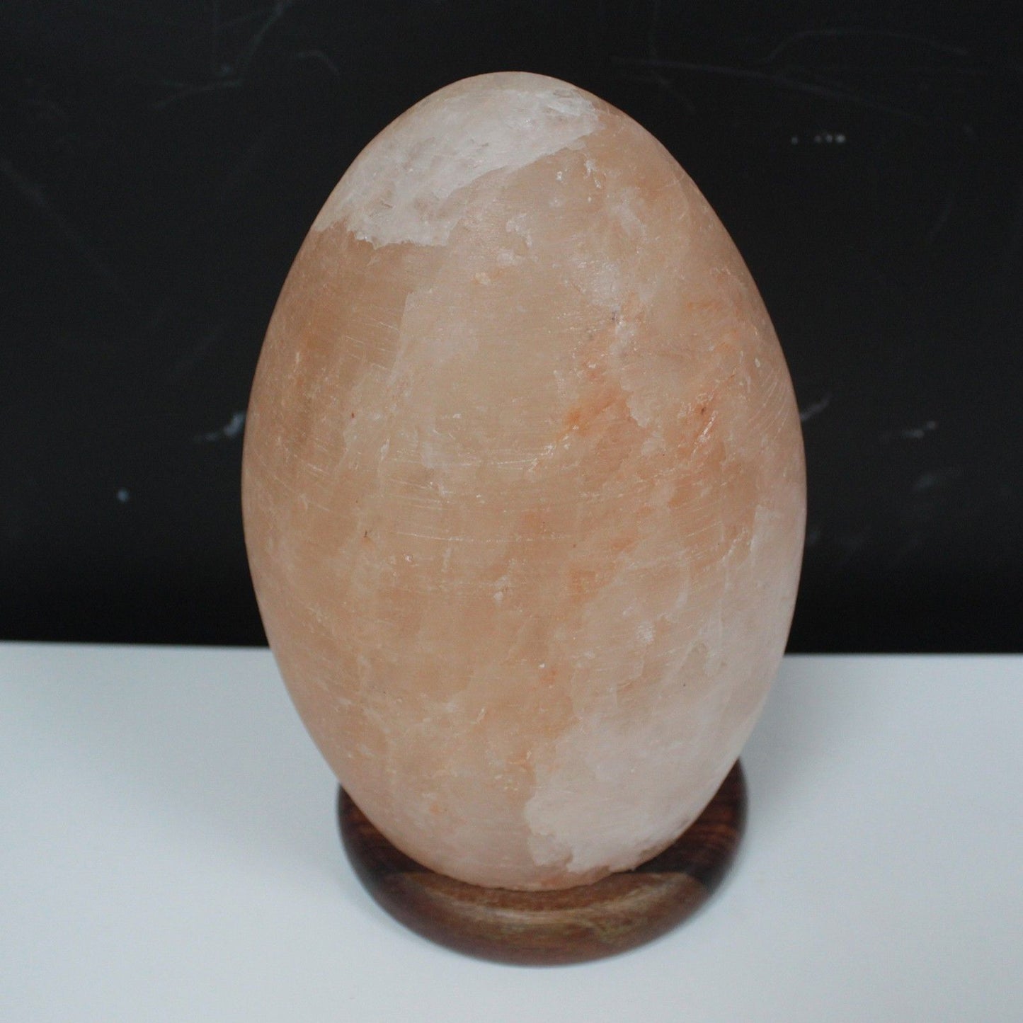 Himalayan Salt Lamp Egg - Wooden Base