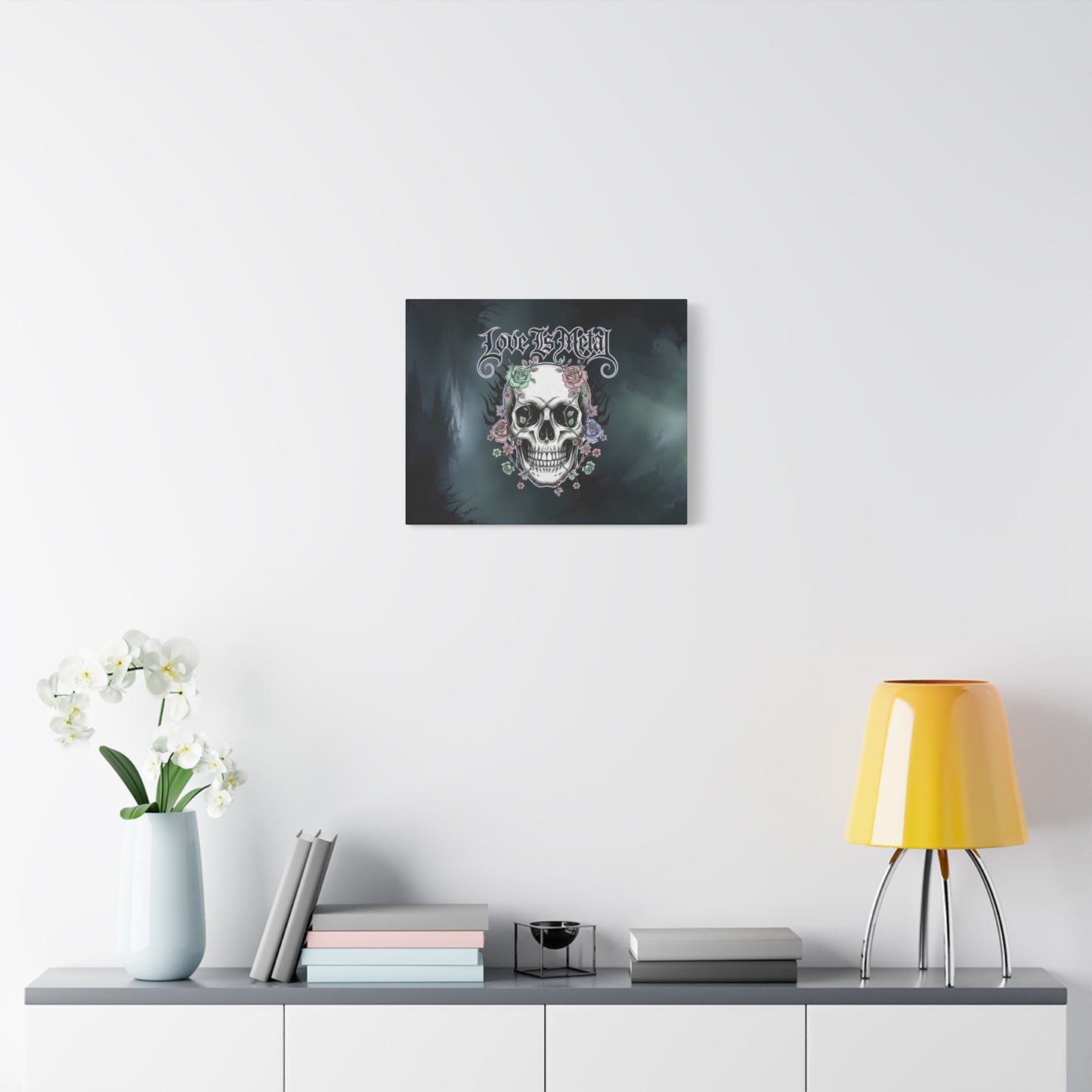Love Is Metal – Καμβάς με Gothic Quote | Edgy Wall Art & Heavy Metal Wellness Διακόσμηση