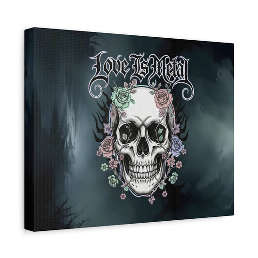 Love Is Metal – Καμβάς με Gothic Quote | Edgy Wall Art & Heavy Metal Wellness Διακόσμηση