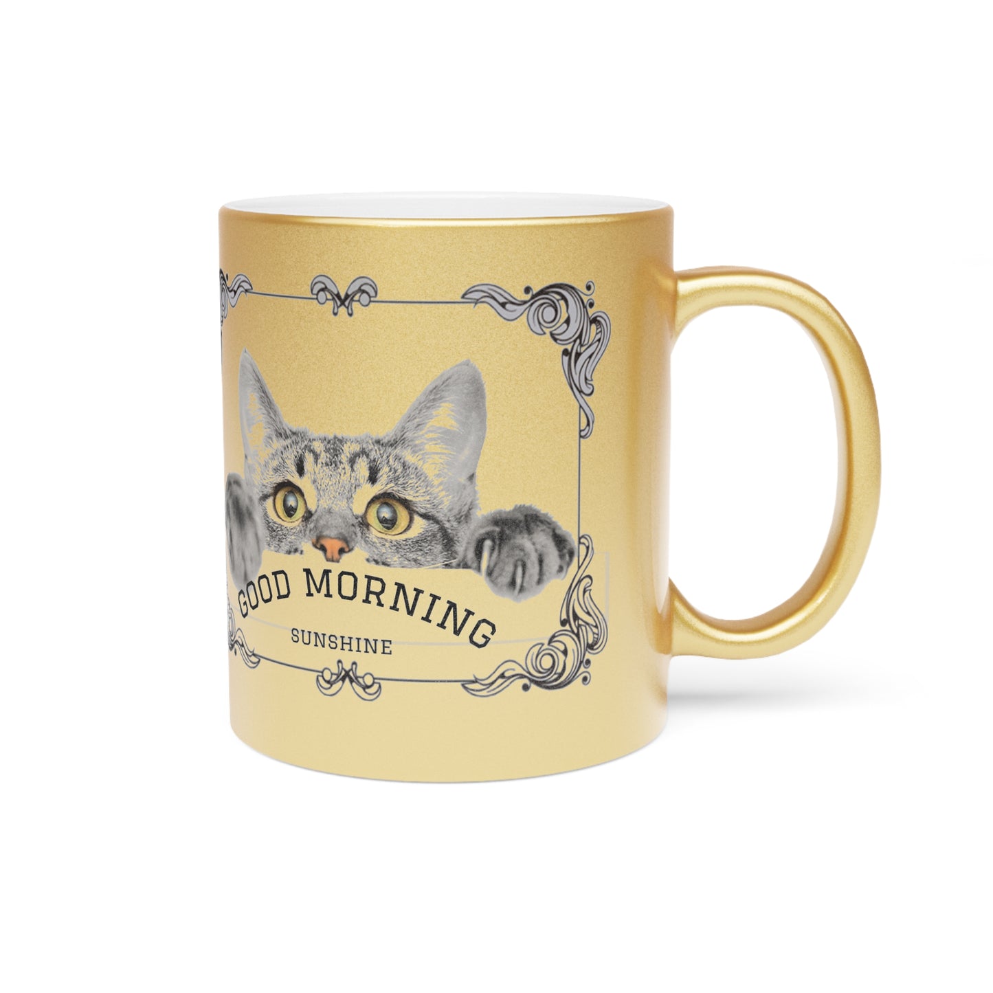 Good Morning Sunshine – Μεταλλική Κούπα Καφέ με Γάτα | Δώρο για Cat Lover
