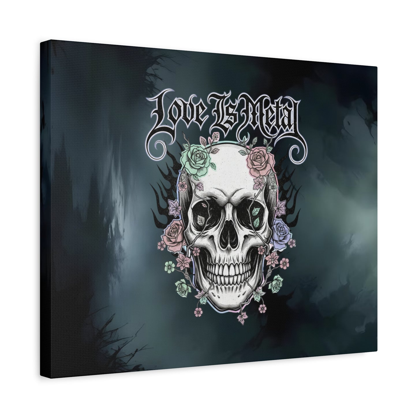 Love Is Metal – Καμβάς με Gothic Quote | Edgy Wall Art & Heavy Metal Wellness Διακόσμηση