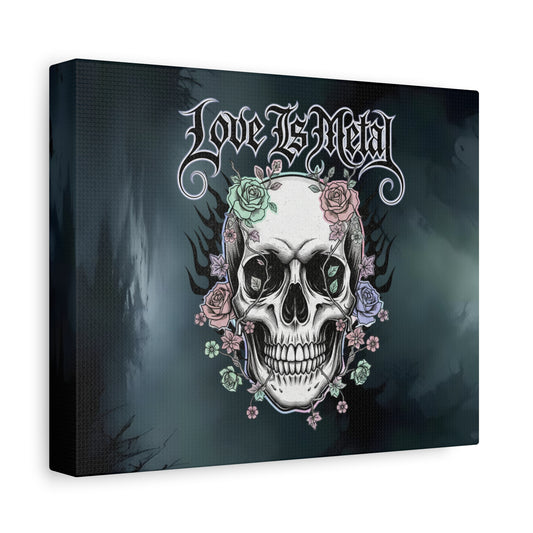 Love Is Metal – Καμβάς με Gothic Quote | Edgy Wall Art & Heavy Metal Wellness Διακόσμηση