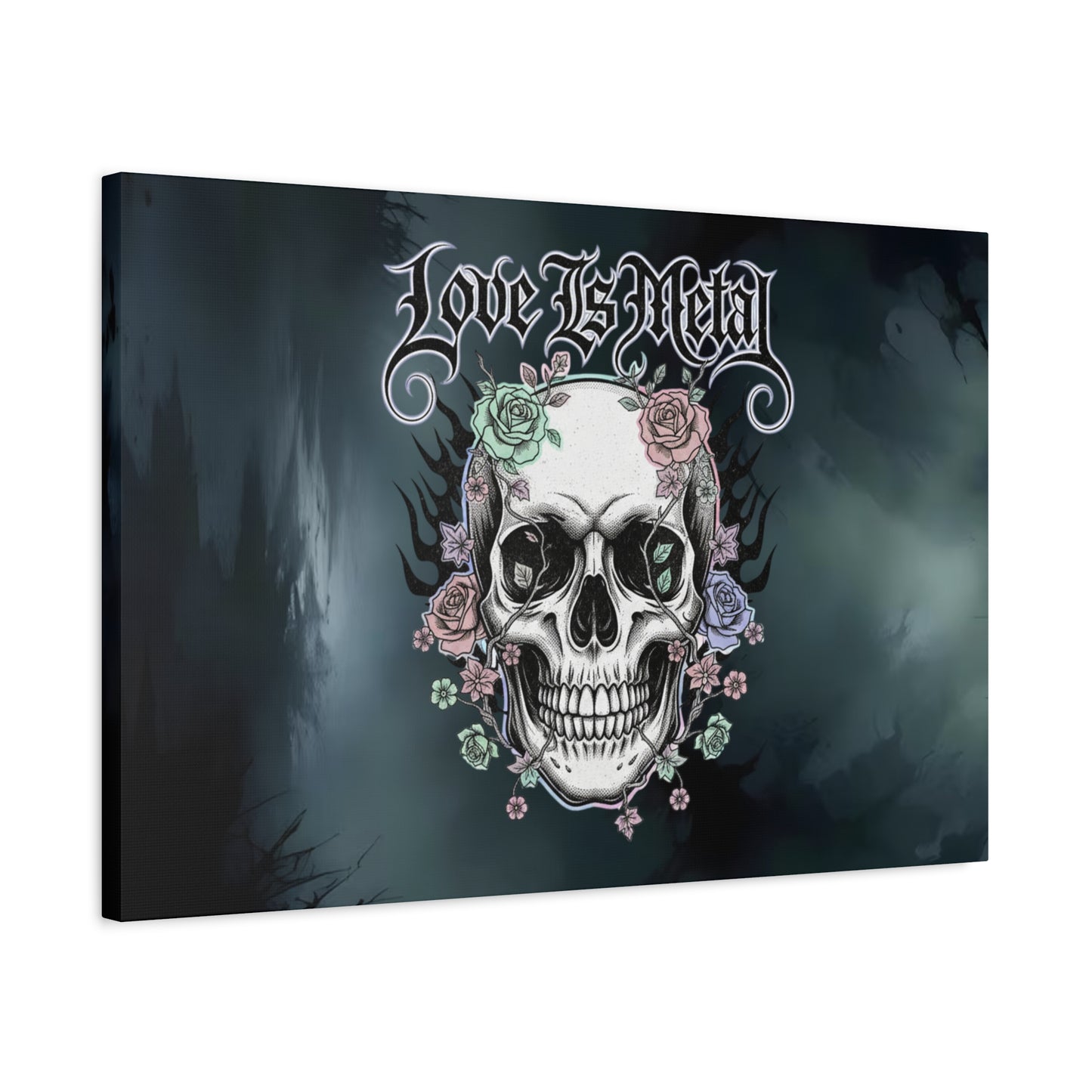 Love Is Metal – Καμβάς με Gothic Quote | Edgy Wall Art & Heavy Metal Wellness Διακόσμηση