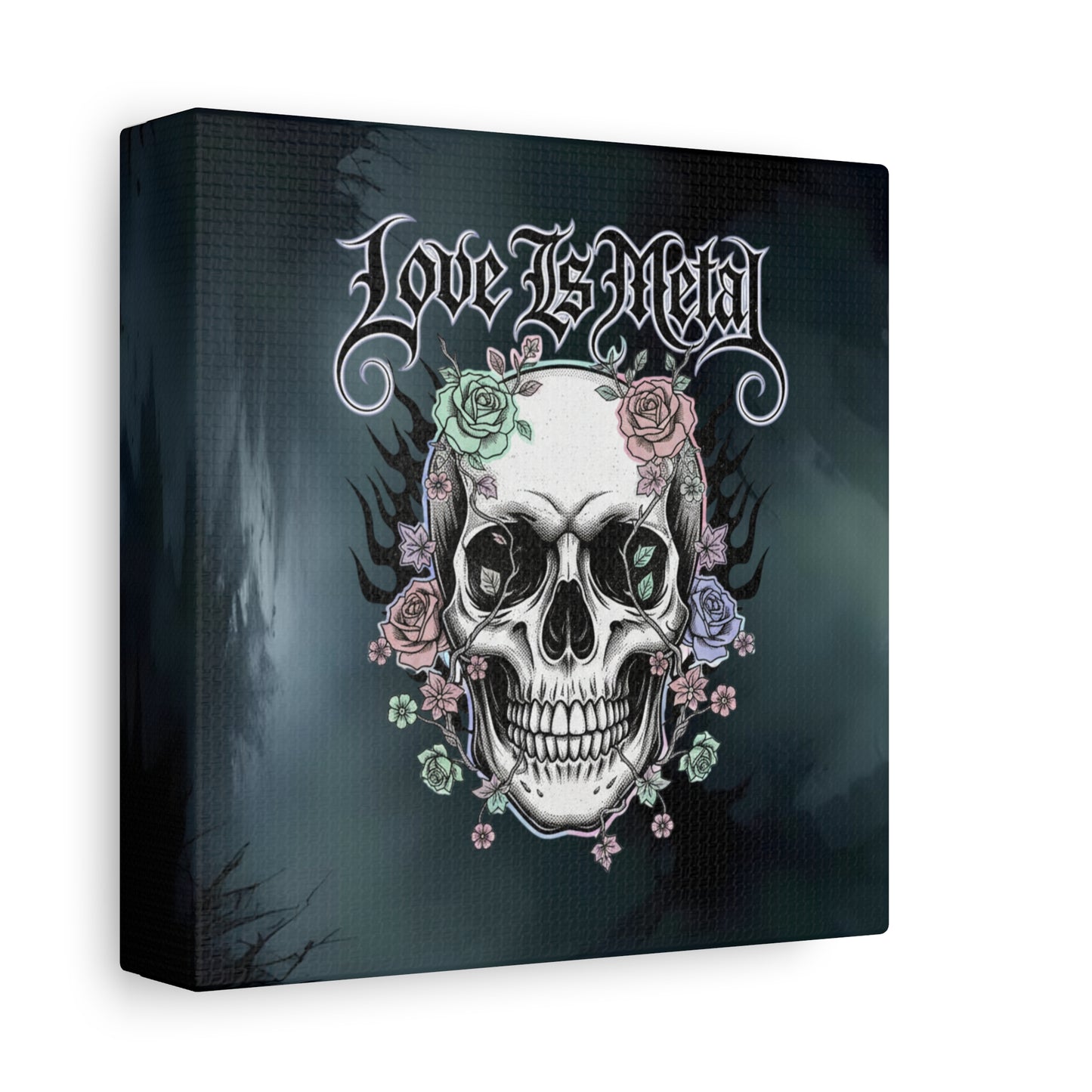 Love Is Metal – Καμβάς με Gothic Quote | Edgy Wall Art & Heavy Metal Wellness Διακόσμηση