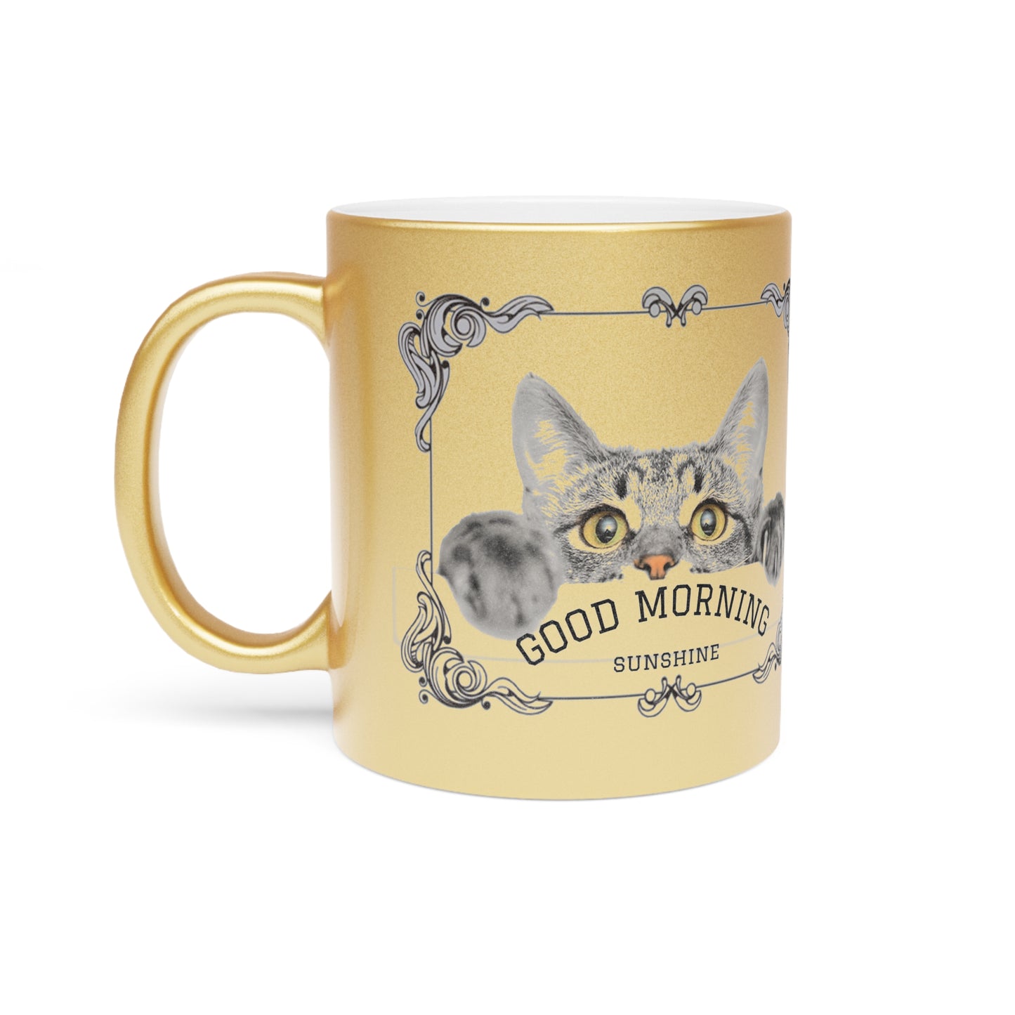 Good Morning Sunshine – Μεταλλική Κούπα Καφέ με Γάτα | Δώρο για Cat Lover