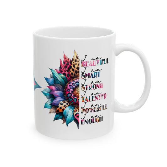 Inspirational Κούπα με Όνομα – “I Am Enough” | Προσωποποιημένο Δώρο Ενδυνάμωσης