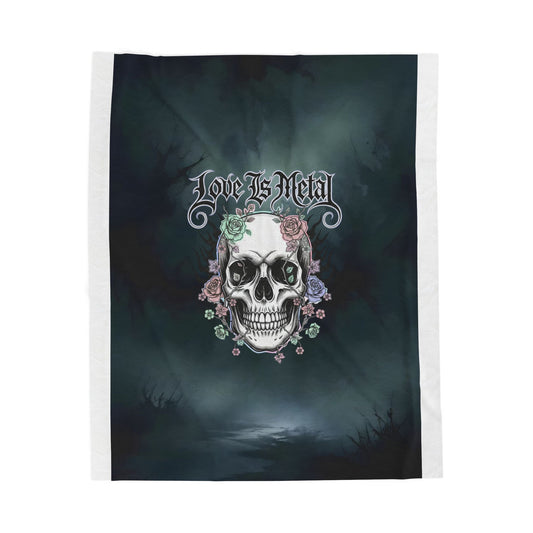 Love Is Metal – Βελούδινη Κουβέρτα Velveteen | Gothic Wellness & Edgy Self-Care Δώρο