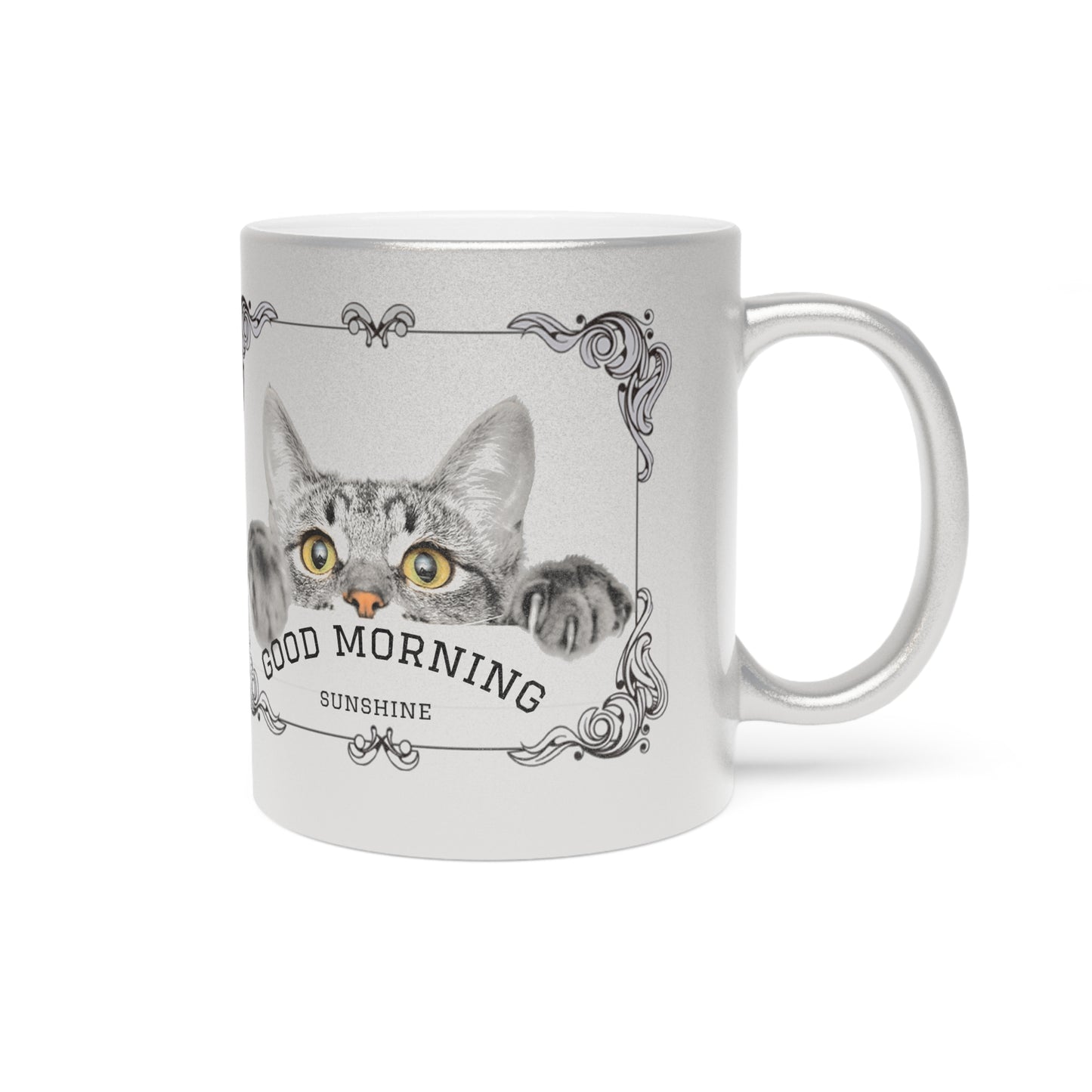 Good Morning Sunshine – Μεταλλική Κούπα Καφέ με Γάτα | Δώρο για Cat Lover