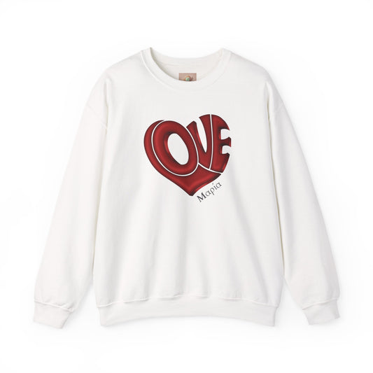 Love Heart Crewneck – Φούτερ με 3D Κόκκινη Καρδιά & Προσωποποιημένο Όνομα | Δώρο Αγάπη