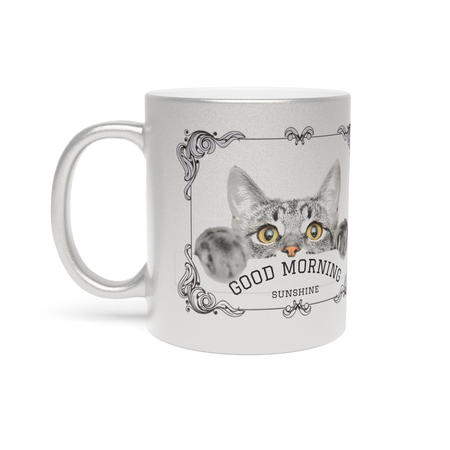 Good Morning Sunshine – Μεταλλική Κούπα Καφέ με Γάτα | Δώρο για Cat Lover