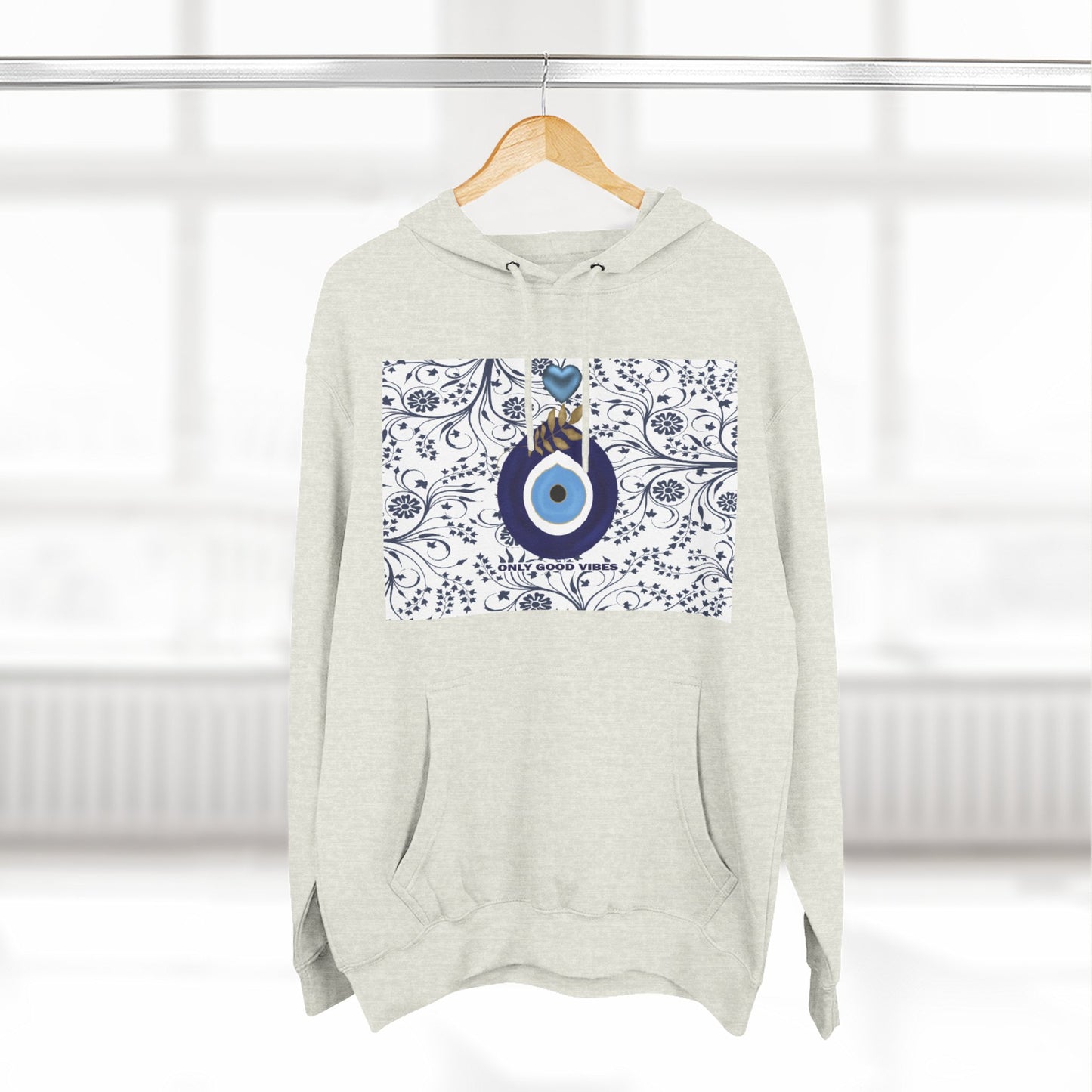 Boho Μάτι Hoodie “Only Positive Vibes” – Cozy Φούτερ Προστασίας | Gift Apparel