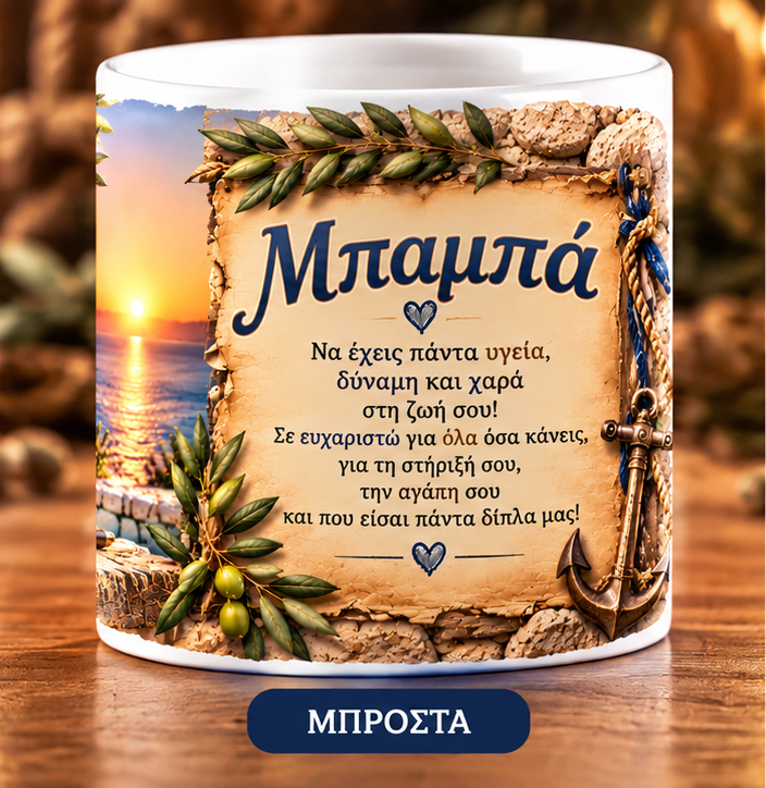 Κούπα για Μπαμπά 11oz – «Να Έχεις Πάντα Υγεία, Δύναμη & Χαρά» | GiftNest