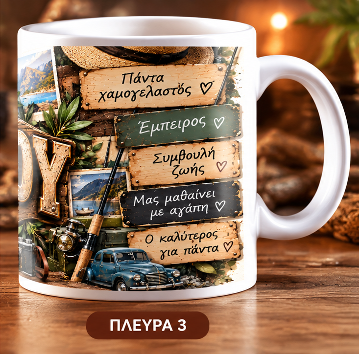 Κούπα για Παππού 11oz – «ΠΑΠΠΟΥ» | Μοναδικό Δώρο Αγάπης | GiftNest