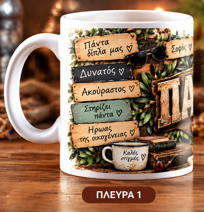 Κούπα για Παππού 11oz – «ΠΑΠΠΟΥ» | Μοναδικό Δώρο Αγάπης | GiftNest