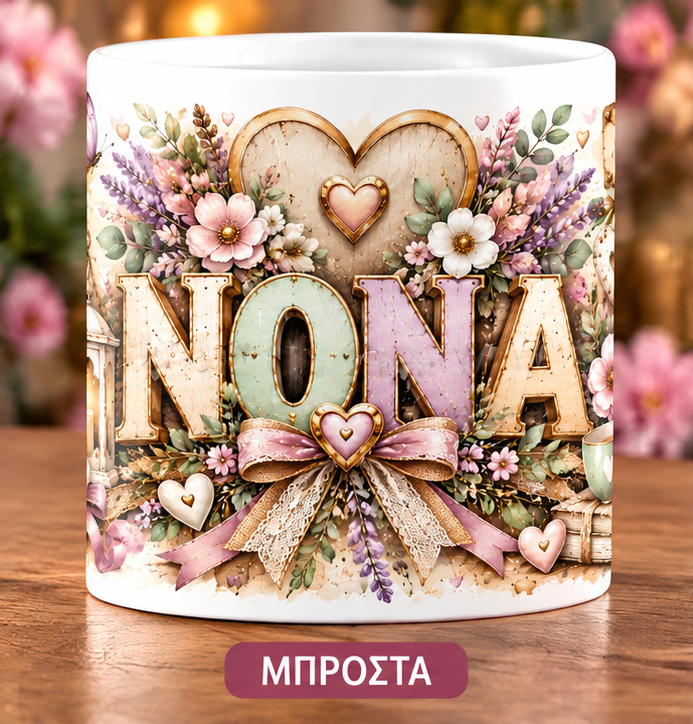 Κούπα για Νονά 11oz – «ΝΟΝΑ» με Όμορφα Μηνύματα Αγάπης | GiftNest