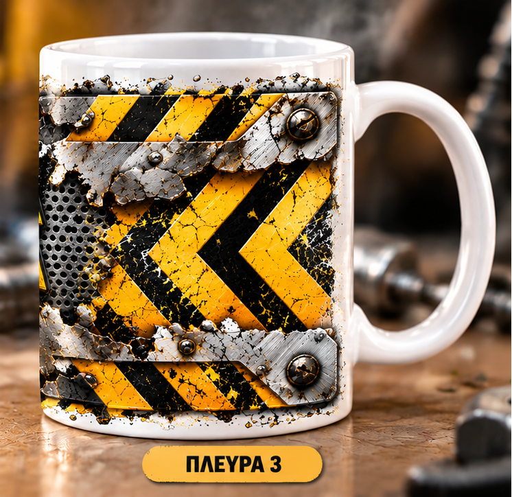 Ανδρική Κούπα 11oz «Warning! Του Άντρα του Πολλά Βαρύ» | Αστείο Δώρο