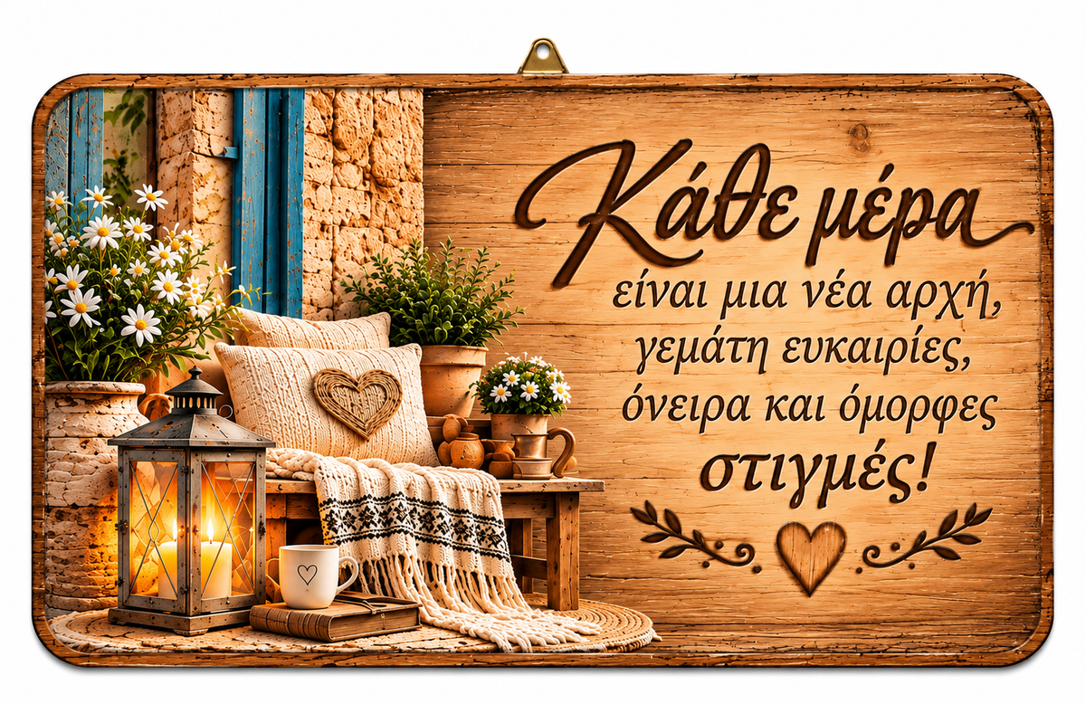 Κρεμαστό MDF «Κάθε Μέρα Είναι Μια Νέα Αρχή» 25,5×16,5cm