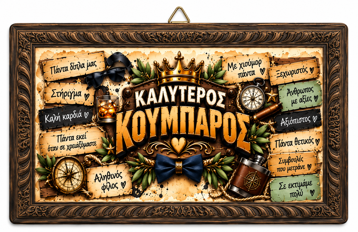 Κρεμαστό MDF «Καλύτερος Κουμπάρος» 25,5×16,5cm