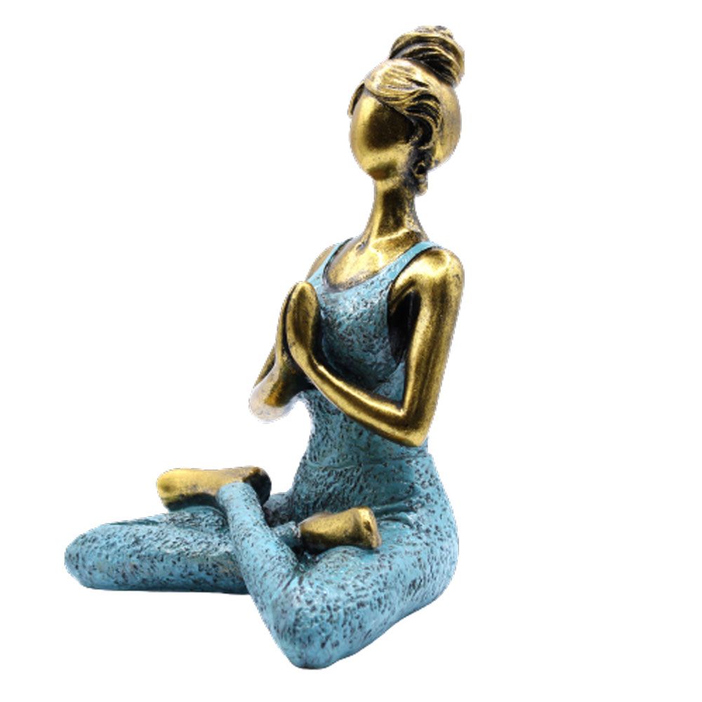 Yoga Lady Figure -  Χρυσό & Τουρκουάζ  24cm
