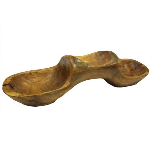 Μπόλ Ξύλινα - Teak Root 3 Bowl Pyramid - 45cm