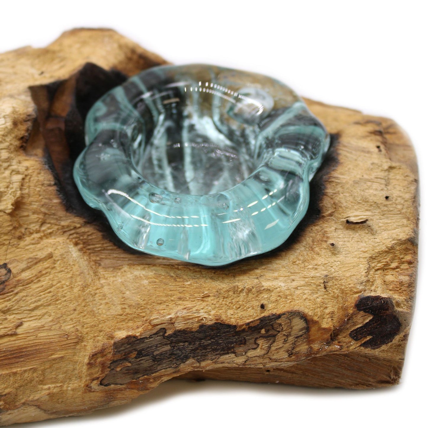 Κηροπήγιο Τριπλό - Molton Glass on Wood
