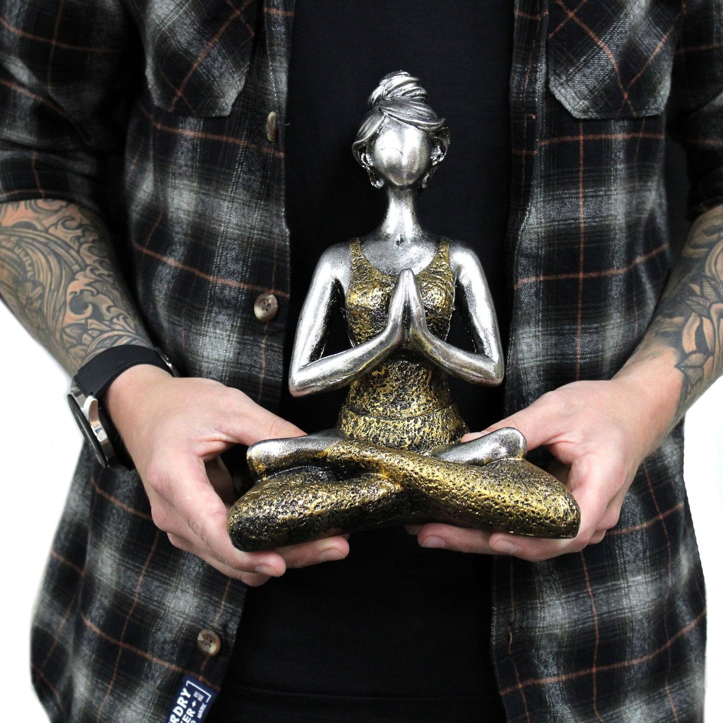 Yoga Lady Figure -  Χρυσό & Ασιμή 24cm