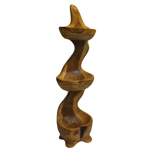 Μπολ Ξύλινο - Teak Root Three Bowl Standing - 50cm