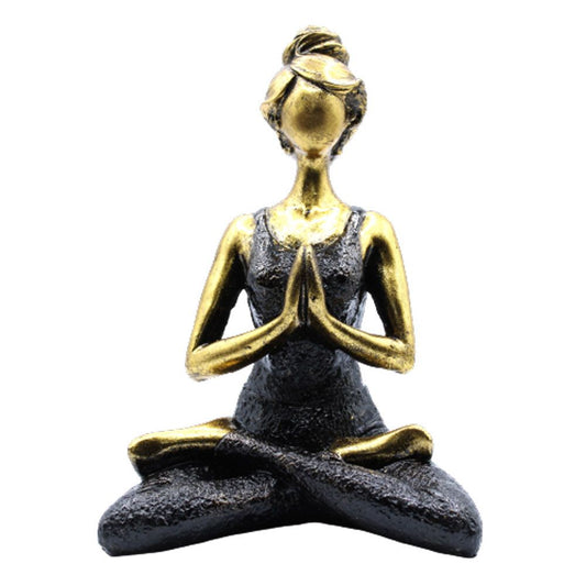 Yoga Lady Figure -  Χρυσό & Μάυρο 24cm