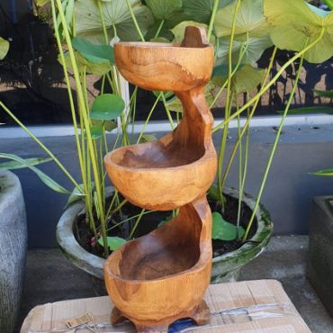 Μπολ Ξύλινο - Teak Root Three Bowl Standing - 50cm