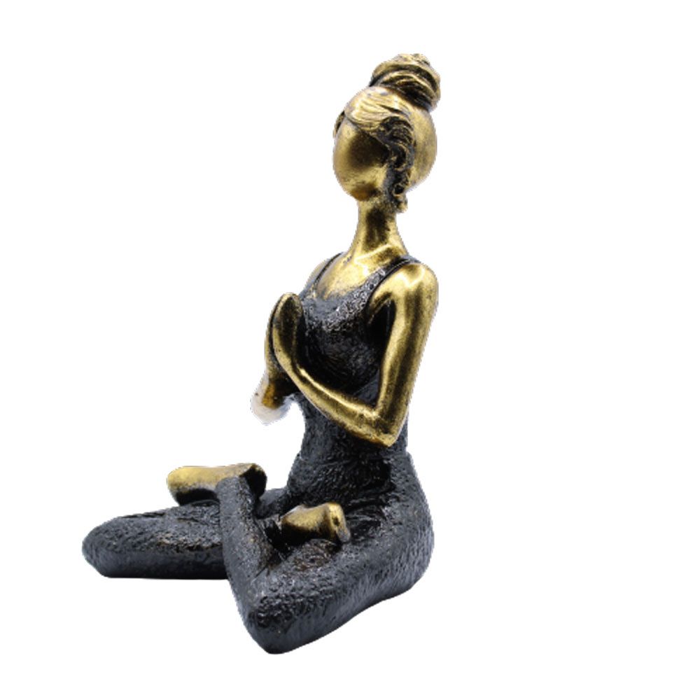 Yoga Lady Figure -  Χρυσό & Μάυρο 24cm