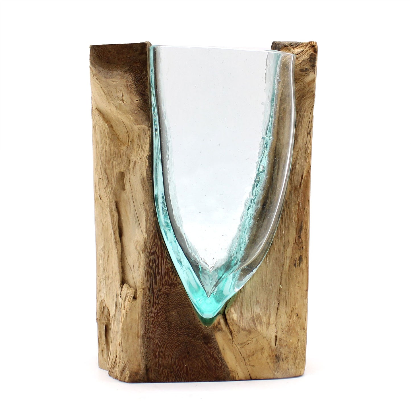Βάζο σε ξύλο Mοltοn Glass V-shaped Art