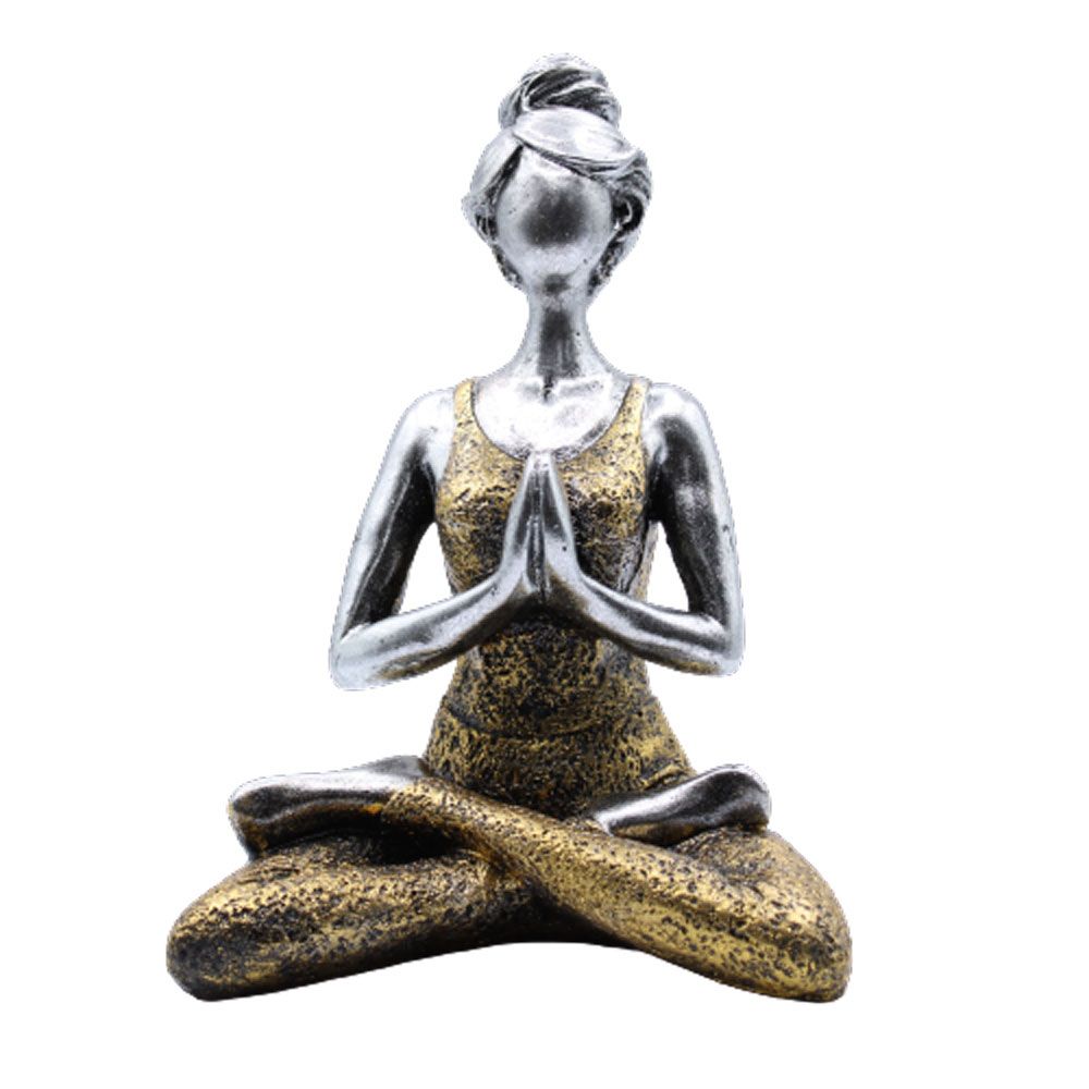 Yoga Lady Figure -  Ασημί & Χρυσό 24cm