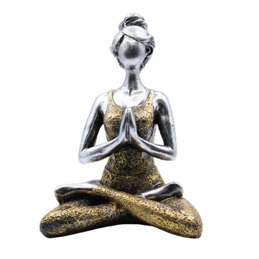Yoga Lady Figure -  Ασημί & Χρυσό 24cm