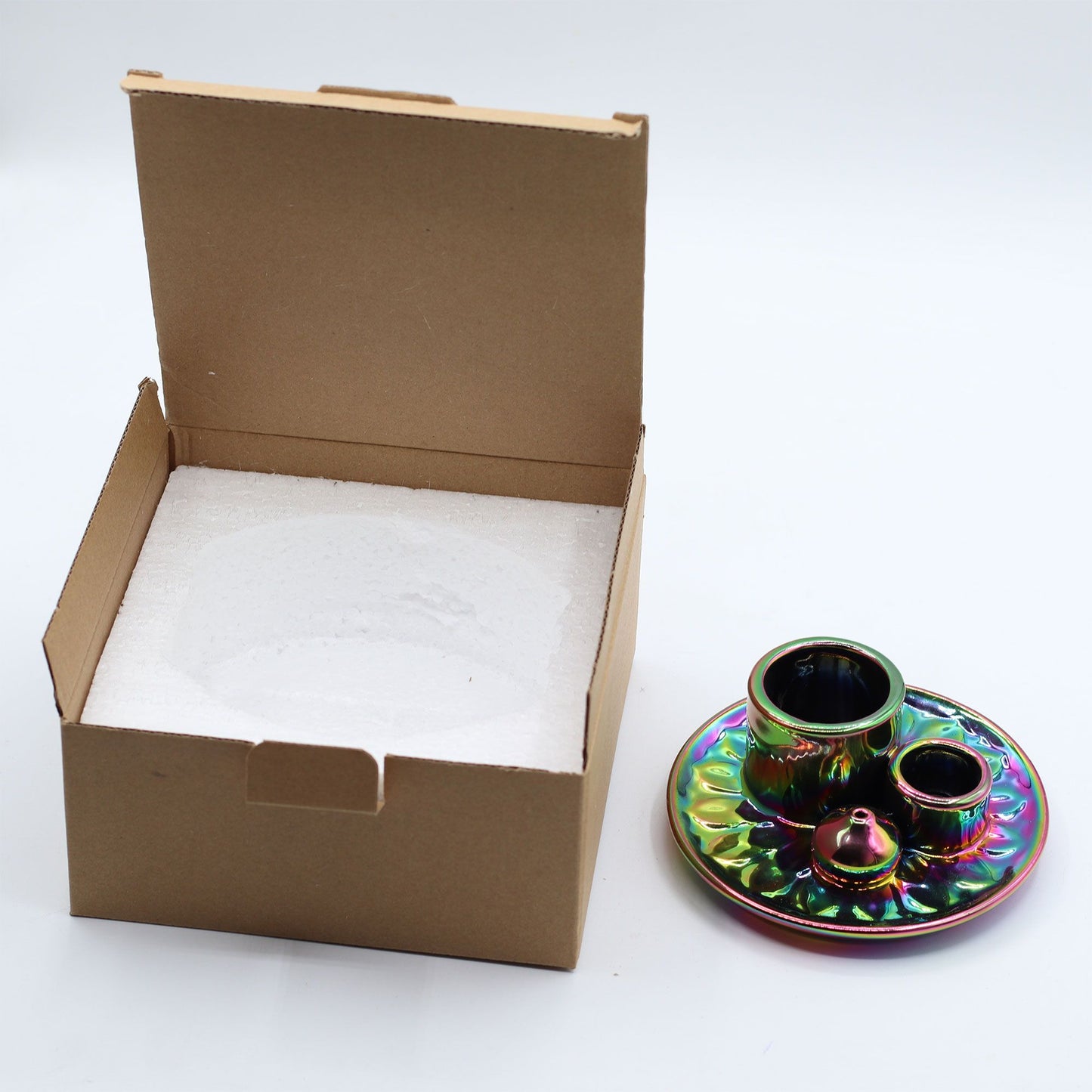 Βάση Palo Santo & Smudge Metallic Rainbow | Κεραμική Μαντάλα