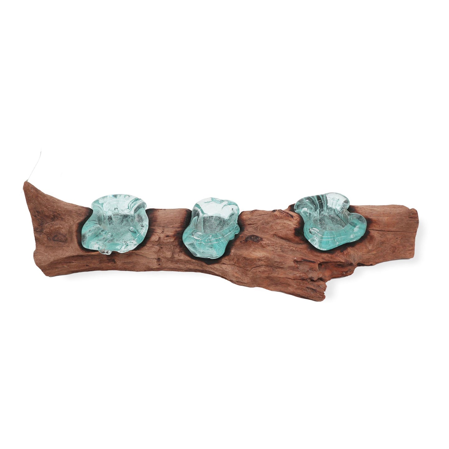 Κηροπήγιο Τριπλό - Molton Glass on Wood