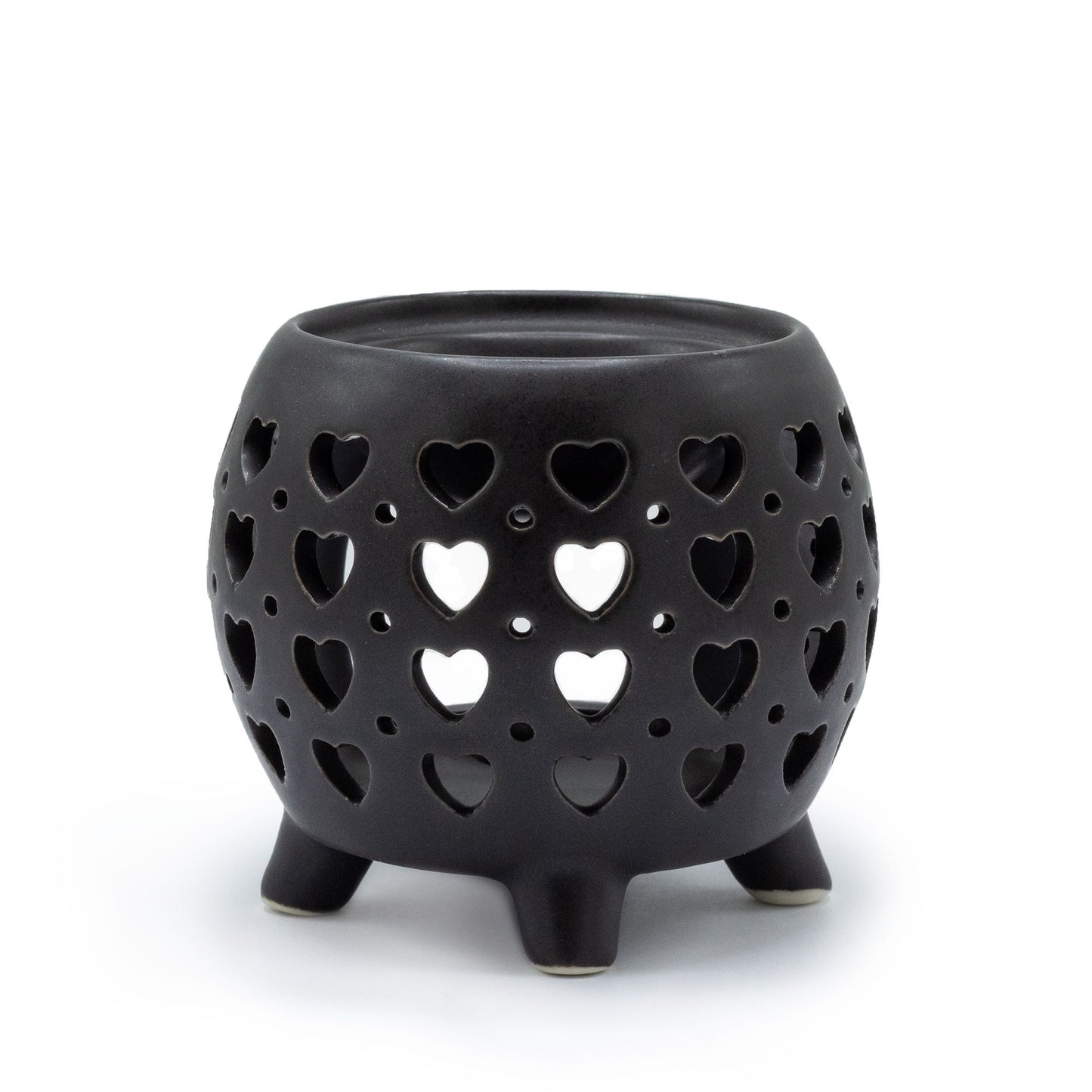 Καυστήρας Αρωμάτων Squat Pot Multi Hearts - Ματ Μαύρο