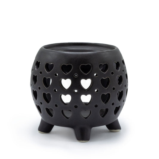 Καυστήρας Αρωμάτων Squat Pot Multi Hearts - Ματ Μαύρο