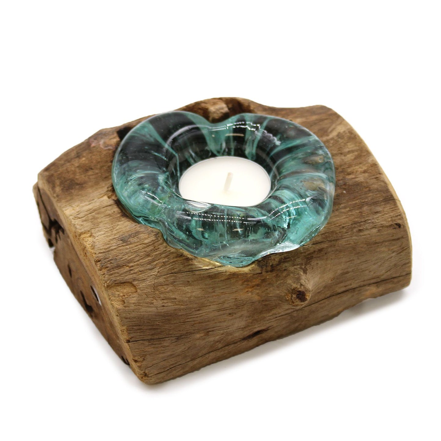 Κηροπήγιο Μονό - Molton Glass on Wood
