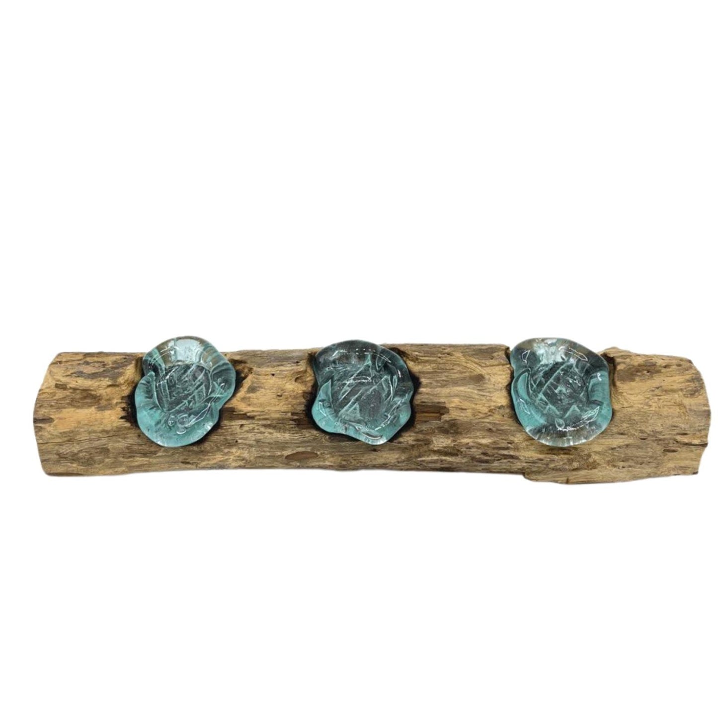 Κηροπήγιο Τριπλό - Molton Glass on Wood