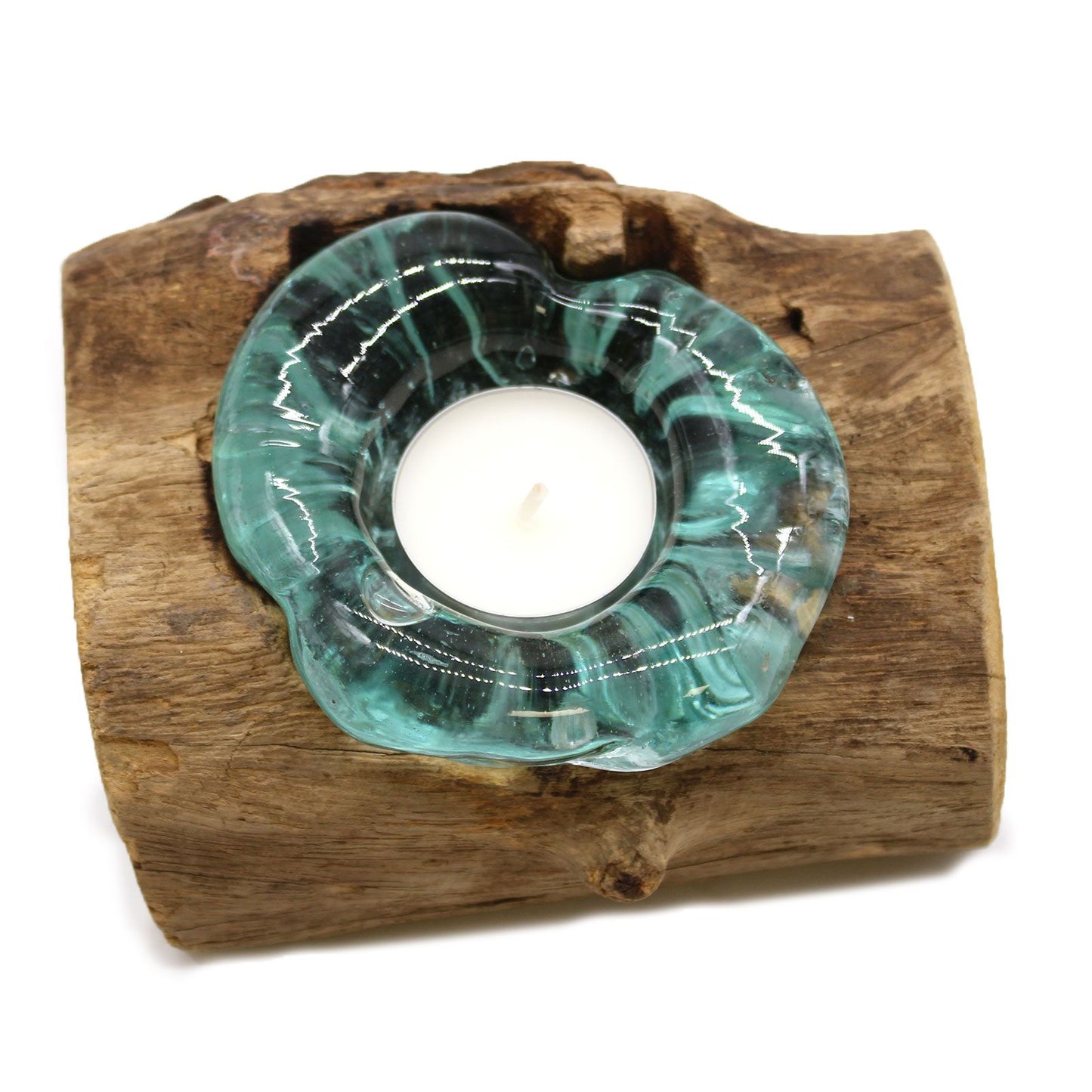Κηροπήγιο Μονό - Molton Glass on Wood