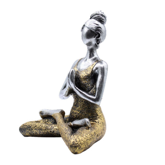 Yoga Lady Figure -  Ασημί & Χρυσό 24cm