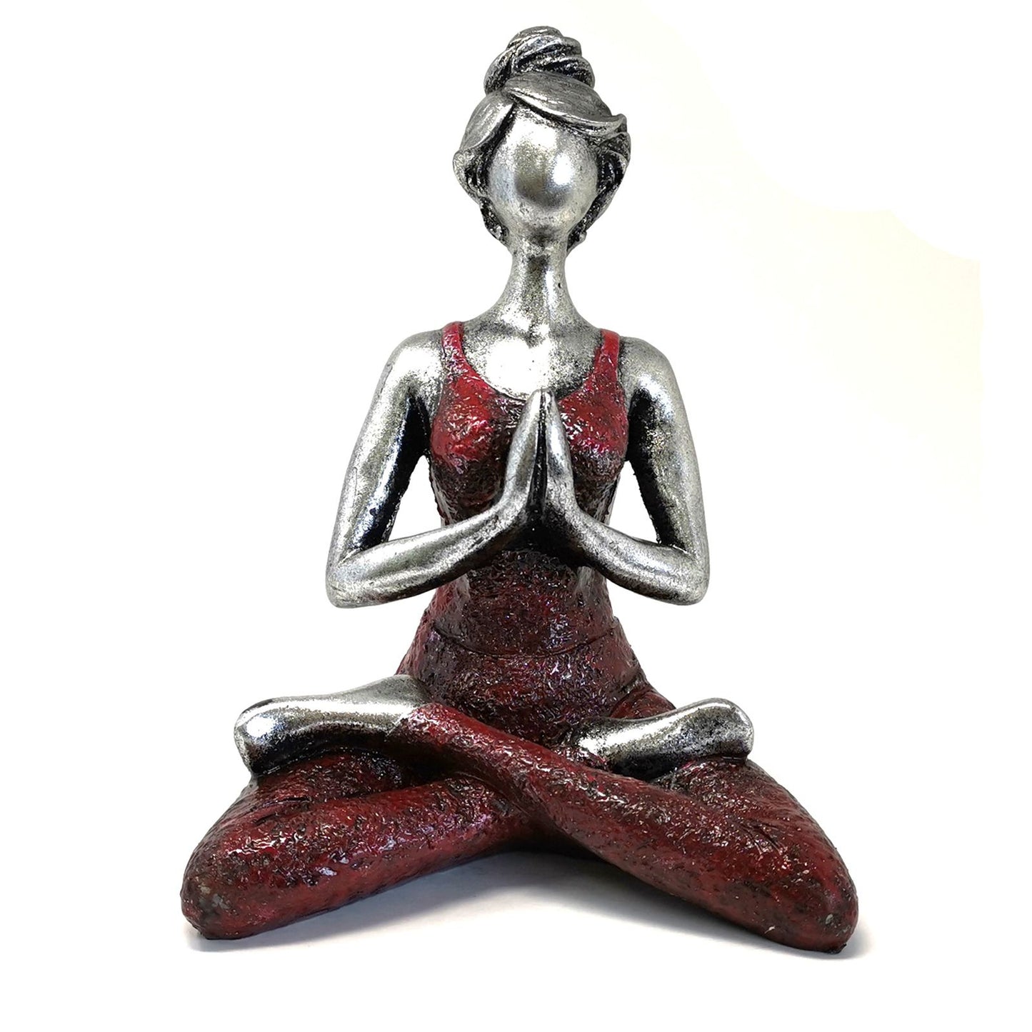 Yoga Lady Figure -  Ασημί & Μπορντό 24cm